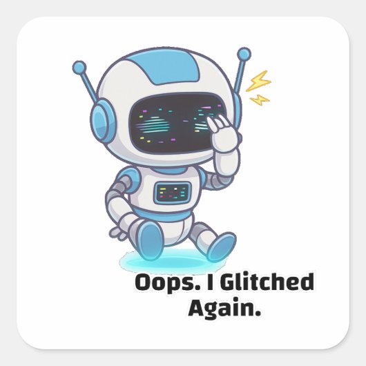 ロボットおっと。また光った。 スクエアシール (正面)