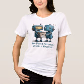 ロボットおもしろいの親ベビー到着女子シャツ トライブレンドＴシャツ (正面)