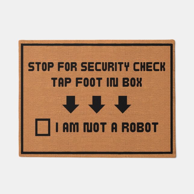 ロボットおもしろいギークユーモアのミニマ素朴リストではない ドアマット (正面)