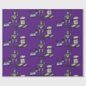 ロボットおもしろい漫画イラストレーション ラッピングペーパー (フラット)