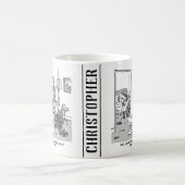 ロボットおもしろい漫画。妻はロボットとベッドにいる コーヒーマグカップ (中央)