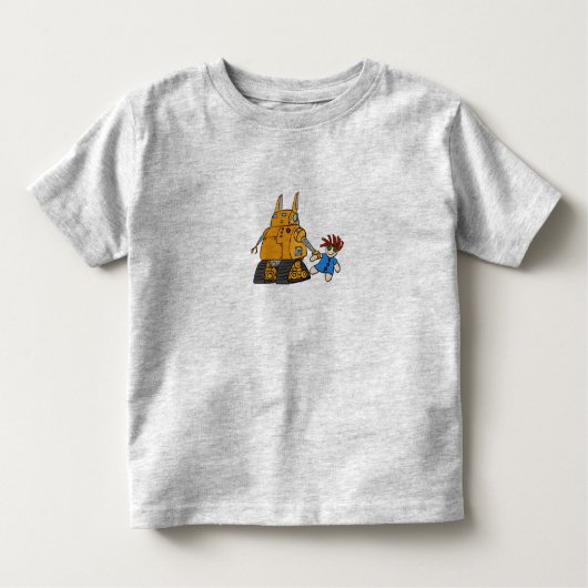 ロボットおよびトロッコ トドラーTシャツ (正面)