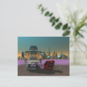 ロボットおよび彼の犬の郵便はがき ポストカード (スタンド正面)