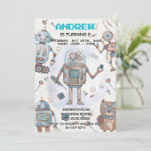 ロボットお誕生日会のご招待(お子様用) 招待状 (スタンド正面)