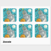 ロボットがカボチャを摘み取る,ハロウィーンのメカニカルマン スクエアシール (シート)