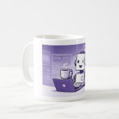 ロボットがコーヒーを飲む クラシックマグ 11オンス コーヒーマグカップ (正面左)