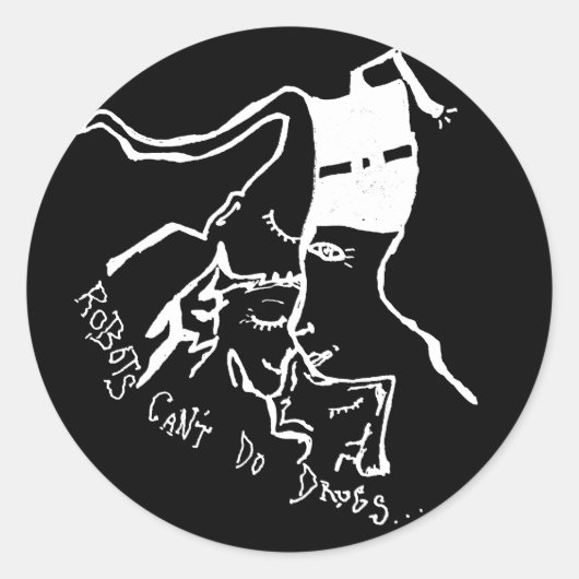 ロボットがドラッグのステッカーを実行できない ラウンドシール (正面)