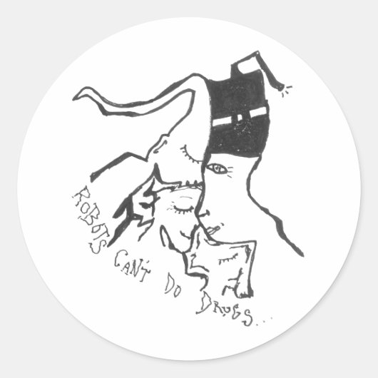 ロボットがドラッグのステッカーを実行できない ラウンドシール (正面)