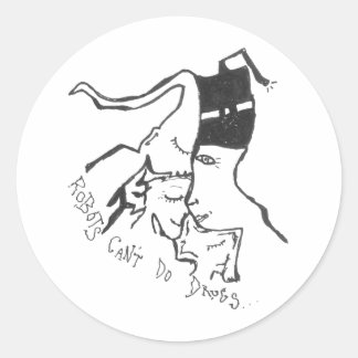 ロボットがドラッグのステッカーを実行できない ラウンドシール