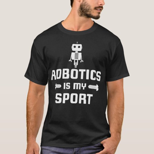 ロボットが私のスポーツ ロボット デジタル 面白い プレゼント Tシャツ (正面)