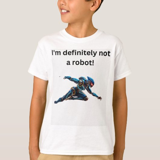 「ロボットじゃない」ユーモアTee Tシャツ (正面)