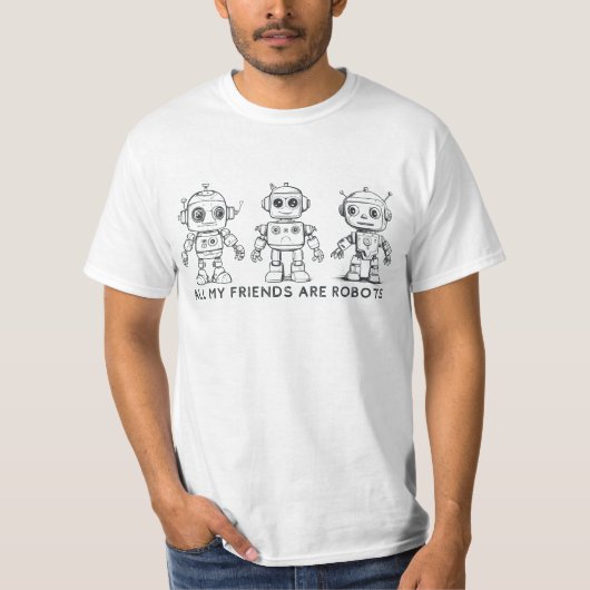 ロボットだらけの友達 Tシャツ (正面)