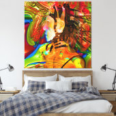 ロボットつながり キャンバスプリント (インサイチュ (寝室))