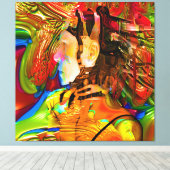 ロボットつながり キャンバスプリント (インサイチュ (ウッドフロア))