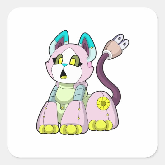 ロボットとしての猫 スクエアシール (正面)