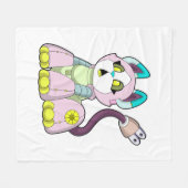 ロボットとしての猫 フリースブランケット (正面(横))