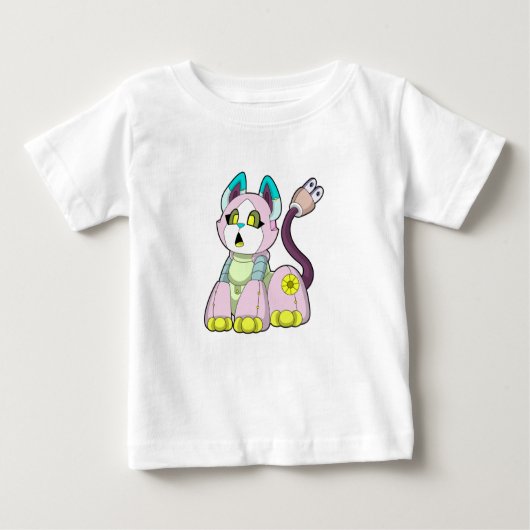 ロボットとしての猫 ベビーTシャツ (正面)