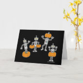 ロボットとカボチャ カード (黄色い花)