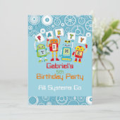 ロボットとギアの子どもの誕生日パーティー 招待状 (スタンド正面)