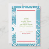 ロボットとギアの子供の誕生日パーティー 招待状 (裏面)