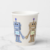 ロボットとギアをテーマにした誕生日カップ 紙コップ (裏面)