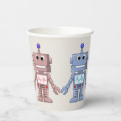 ロボットとギアをテーマにした誕生日カップ 紙コップ (左)