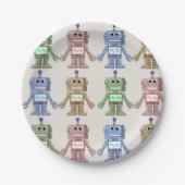 ロボットとギアパーティープレート ペーパープレート (正面)