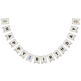 ロボットとギア誕生日バナー バンティングフラッグ