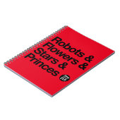 ロボットとブラック文字ノート ノートブック (左側)