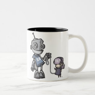 ロボットと子供 ツートーンマグカップ
