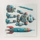 ロボットと宇宙船 ジグソーパズル (横)