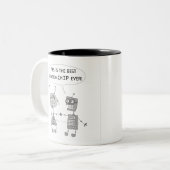 ロボットと愛の人間関係説明 ツートーンマグカップ (正面左)
