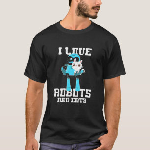 ロボットと猫が好きなロボットエンジニア 猫の飼い主 Tシャツ