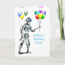 ロボットと風船の誕生日パーティー