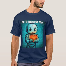 ロボットにも愛を - メンズネイビー Tシャツ