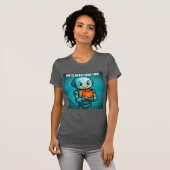 ロボットにも愛を - 女性用アスファルトグレー Tシャツ (正面フル)