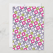 ロボットのお誕生日パーティー ピンク ギア コグ ロボット 招待状 (裏面)