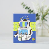 ロボットのクローズアップ ポストカード (スタンド正面)