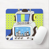 ロボットのクローズアップ マウスパッド (マウス)