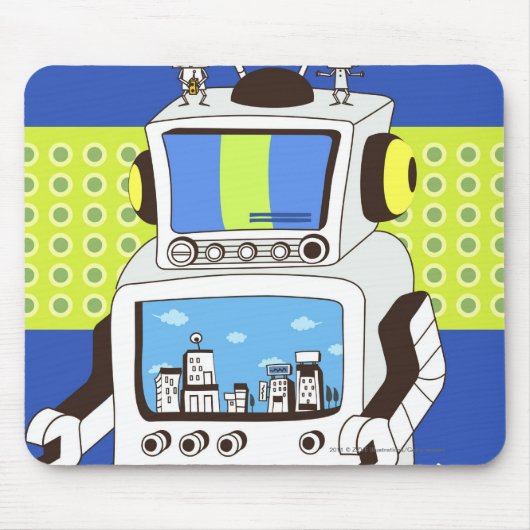 ロボットのクローズアップ マウスパッド (正面)