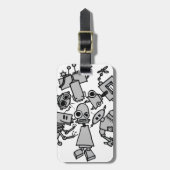 ロボットのグループ ラゲッジタグ (正面縦)