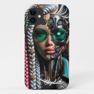 ロボットのストリートウェアギャングガールとドレッドロック iPhone 11 ケース