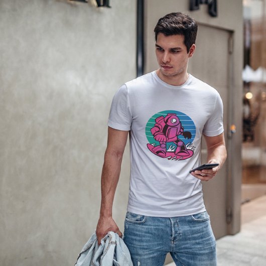 ロボットのスノーボード Tシャツ