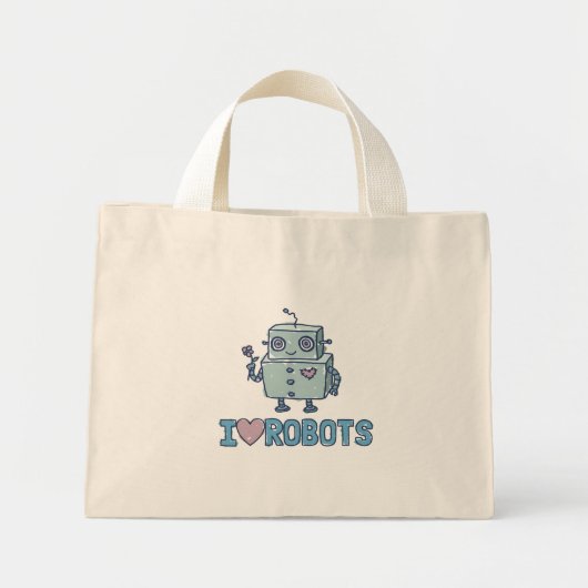 ロボットのトートバッグが大好き ミニトートバッグ (正面)