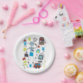 ロボットのドードル ペーパープレート (パーティー)