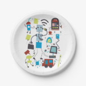 ロボットのドードル ペーパープレート (正面)