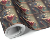 ロボットのハート包み紙 ラッピングペーパー (ロールコーナー)