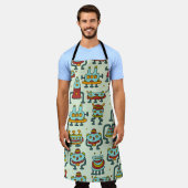 ロボットのパターン – エイリアン。イラストレーション。 エプロン (着用した状態)