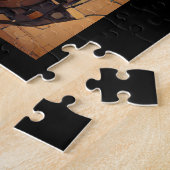 ロボットのマンゴー頭部ステームパンクのデジタルアート ジグソーパズル (側面)