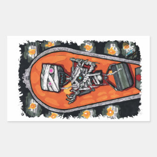 ロボットのミイラ怪獣 長方形シール